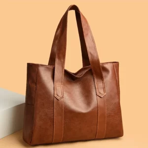 Light Luxury Minimalist Large Capacity Women's Bag 2024 Soft Leather Material Solid Color Women's Shoulder Bag Commuting Handbag