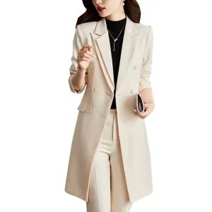 High Quality Blazer Suit Pants Jacket Sets Female Autumn Winter Formal Ladies Lengthen Business Suits Women Work Office Uniform